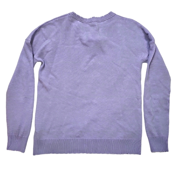 Zadig & Voltaire Gaby Strass Leaves Wool & Cashmere Sweater Lavender Ptp… - Picture 6 of 11